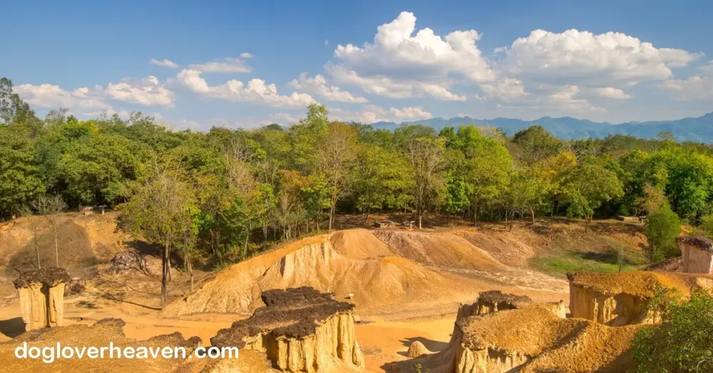 Phae Mueang Phi วนอุทยานแพะเมืองผี มีต้นกำเนิดมาจากภูมิประเทศของดินและการกัดเซาะของหินทรายตามธรรมชาติเป็นรูปทรงต่างๆ 
